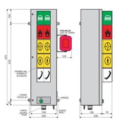 Light Column type ITS-05-ER-230-A-1S w/ 5 symbols + lamp test i.a.t. I-15142